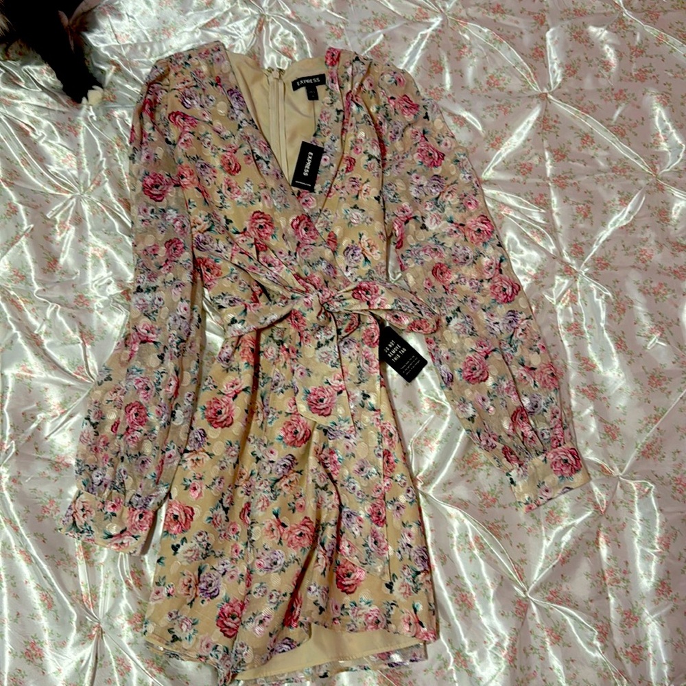 Xs pink and beige dress